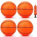 Anzmtosn 7 Inch PVC Mini Basketball, 4 Pack with Pump, Orange