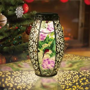 Larekook Hummingbird Solar Lanterns Outdoor Waterproof,13" Metal Hanging Christmas Decorative Lantern,Large Hummingbird Solar Lights for Outside Yard Porch Patio Garden Decor,Birthday Gifts for Women