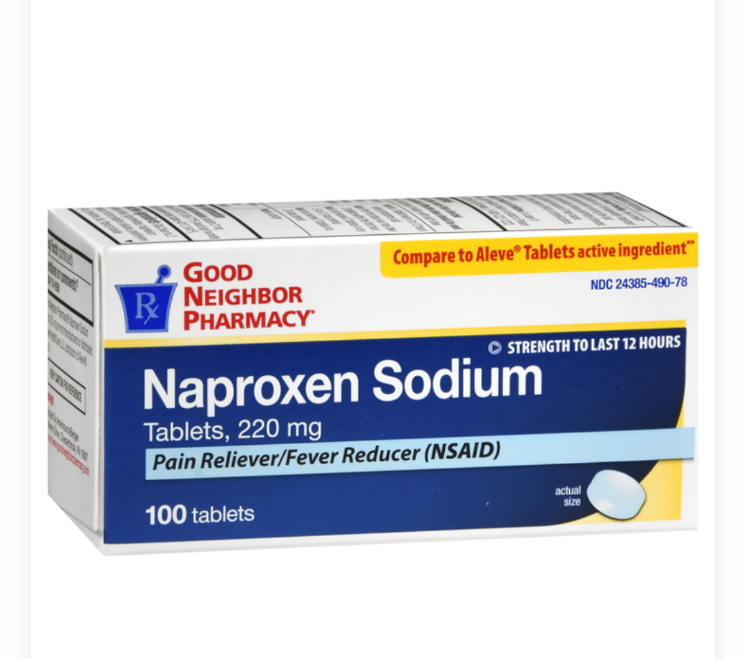 GNP Pain Reliever/Fever Reducer Naproxen 50 Tablets 220mg (3 Pack)