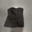 Gimme top gray pinstripe