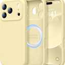 LOVE 3000 Designed for iPhone 17 Pro Max Case, Premium Silicone [Compatible with Magsafe][Soft Anti-Scratch Microfiber Lining] Shockproof Protective Phone Case for Men Women 6.9", Creamy Yellow