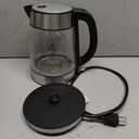 Speed-Boil Electric Kettle For Coffee & Tea - 1.7L Water Boiler 1500W, Borosilicate Glass, Easy Clean Wide Opening, Auto Shut-Off, Cool Touch Handle, LED Light. 360 Rotation, Boil Dry Protection (Black)