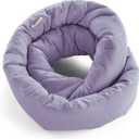 Huzi Infinity Pillow Mini - Kids Travel Neck Pillow - Machine Washable - Home Travel Flight Road Car Train Trips (Purple)