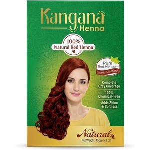 Kangana Red Henna Powder 150g  Natural Henna Hair Dye for Grey Coverage | Herbal Hair Color for Conditioning & Shine | Chemical-Free