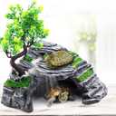 Reptile Box Shelter Terrarium Hideout Caves Turtle Ramp Basking Platform Habitat Decor Humidify Hide Cave Resin Rock