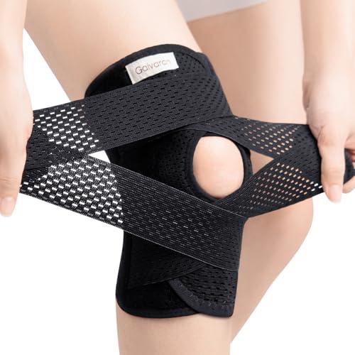 Galvaran Knee Brace with Side Stabilizers for Meniscal Tear Knee Pain ACL MCL Arthritis Injuries Recovery, Breathable Adjustable Knee Support for Men and Women, Size M