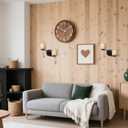 Black Candle Sconces,Wall Mount Candle Holder,Dual arm Design Metal Sconces with Crystal Ornament for Home Decor-Set of 2.