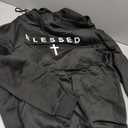 RoseSeek Men's Letter Graphic Hoodies Long Sleeve Drawstring Pullover Sweatshirts Fall Clothes Black Small