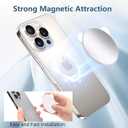 2 x Magnetic Selfie Mirror for Back Camera, Compatible with Magsafe Case & All Phones, Convex Cell Phone Mirror for Selfie & Vlogging & Streaming, Compatible with iPhone 16 15 14 13 12 Pro Max Plus White