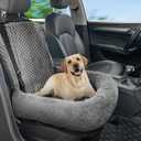 Dog Car Seat for Small Medium Dogs,Detachable Washable Travel Safety Pet Booster Seat, Comfy Ultra Soft and Multifunctional Car Travel Bed,Grey (Gray)