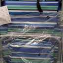Beach Chairs for Adults Heavy Duty, Compact Portable Lay Flat Folding Chair with Backpack Straps and Large Cooler Pouch, Support to 350LBS (Stripes_Blue&Cyan)