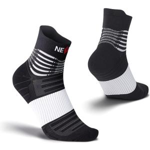 NEENCA Professional Compression Socks, Medical Athletic Ankle Socks for Injury Recovery & Pain Relief, Sports Protection, Circulation 1 Pair, 20-30 mmhg (Small, Black White)