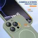 Miracase Magnetic for iPhone 16 Pro Max Case, [Soft Anti-Scratch Microfiber Lining], Compatible with MagSafe, Liquid Silicone Case Shockproof Drop Protection Phone Case for 16 ProMax,Patina Green