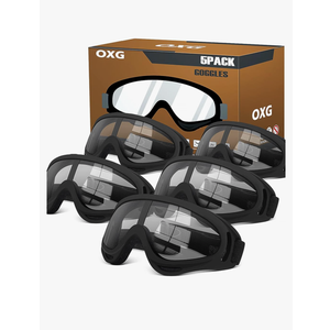 OXG 5 Pairs Motorcycle Goggles for Youth Men Women, ATV Ski Goggles Anti-UV Dustproof Windproof Dirt Bike Goggles Fit Helmet