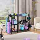 FHXZH 3-Tier Dumbbell Rack Stand Only - Adjustable Weight Rack for Home Gym, Heavy-Duty Weight Stand for Dumbbells Kettlebells Foam Roller Yoga Mats, Workout Equipment Storage Organizer With Hooks