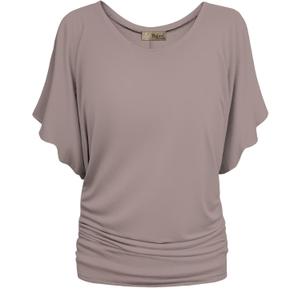 Hybrid & Company Womens Super Comfy Boat Neck Dolman Top Shirt (Small, Taupe) Hybrid & Company Womens Super Comfy Boat Neck Dolman Top Shirt (Small, Taupe)