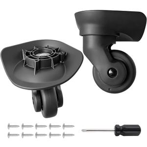 Luggage Wheels Replacement 2 Pack Heavy-Duty Suitcase Casters with 4 Screw Holes,360° Smooth Rolling Spinner Wheels for Luggage Repair(FW044)