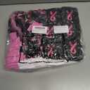 Jiuguva Breast Cancer Awareness Socks Wristbands Set Camo Pink Ribbon Crew Socks (kids sizes) Black Wristbands for Sports