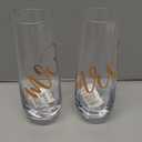 Juvale Set of 2 Mr and Mrs Champagne Toasting Flutes for Bride and Groom, His and Hers Wedding Day Glasses for Newlyweds, Engagement, Wedding and Bridal Shower Gifts (Rose Gold, 10oz)