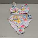 AI'MAGE Women Ribbed Bikini Sets Sporty Swimsuits Scoop Neck Two Piece Bathing Suits High Cut Bikini  (Medium, Multi Floral)