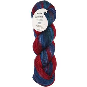 KnitPro Symfonie Fingering Weight Hand Dyed Variegated Yarn Skein | Extra Fine Merino Wool & Polyamide Blend for Knitting & Crocheting, Oeko-TEX Certified 400m, 100g | Terra Twilight Flame