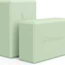 Trideer Yoga Block, Soft Non-Slip Surface Premium Foam Blocks, Supportive, Lightweight, Odorless, Yoga Accessories for Pilates Meditation General Fitness Stretching Toning (Mint Green-2 Pack)