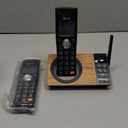 AT&T CL82267 DECT 6.0 2-Handset Cordless Phone for Home with Answering Machine, Call Blocking, Caller ID Announcer, Intercom and Long Range, Black & Wood Grain Finish