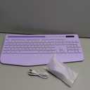 SABLUTE Wireless Keyboard and Mouse Combo, 9 Backlit Effects, Wrist Rest, Phone Holder, 2.4G Lag-Free Ergonomic Keyboards, Rechargeable Silent Cordless Set for Computer, Laptop, Mac, Windows, Purple