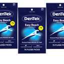 DenTek Complete Clean Easy Reach Floss Picks, No Break & No Shred Floss, 75-Count, 3 Pack