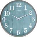 OCEST 18 Inch Large Indoor Outdoor Wall Clock, Silent Non-Ticking Modern Wall Clocks with Woodgrain Design Decorative for Living Room, Farmhouse, Kitchen, Bathroom,PorchGarden
