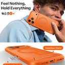 TORRAS Strong Magnetic & Seamless Stand for iPhone 17 Pro Max Case, Fit for MagSafe, Military Grade Drop Protection, Adjustable Kickstand for iPhone 17 Pro Max Case Translucent Matte Orange
