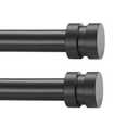 2 Pack Single Curtain Rods, 1Inch Diameter Telescoping Drapery Window Curtain Rod 28-48Inch(2.3-4ft) Rod Length, Matte Black