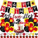 2 x Oh Twodles Banner ,Happy 2nd Birthday Party Decor for Girls Boys - Cartoon Mouse Second 2nd Birthday Theme 2 Party Decorations Supplies