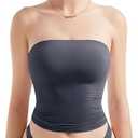 SUUKSESS Women Sexy Tube Top Summer Y2K Going Out Double Lined Basic Tank Top, Size: Small