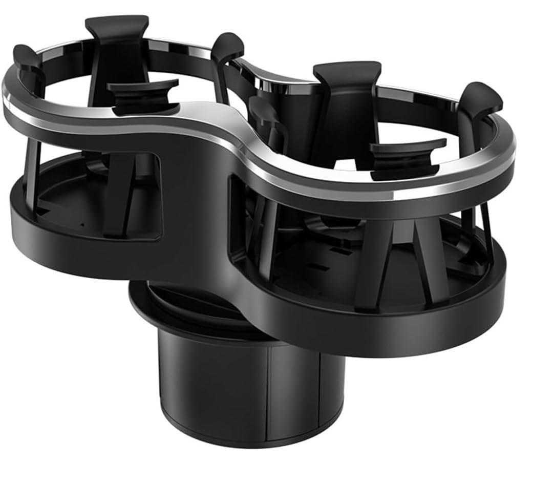 Kwak's Car Cup Holder Expander, 2 in 1 Extra Cup Holder Adapter Extender for Car with Expandable Insert, Fits Drink Cup,Tea Cup,Soda Can,Car Ashtray, etc