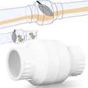 Geetery 1-1/2 Inch PVC Slip Swing Check Valve No Spring Back Flow Preventer Valve White No Return Silent Backflow for Backflow Prevention, Reduces Water Hammer Noise