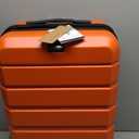 KROSER Hardside Expandable Carry On Luggage with Spinner Wheels & Built-in TSA Lock, Durable Suitcase Rolling Luggage with USB Port, Carry-On 20-Inch Orange