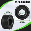 20x10.00-8 Lawn Mower Tire, 4PR Tubeless NHS Lawn Tractor Tire