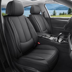 Bling Car Seat Covers Full Set, Luxury Faux Leather Car Seat Covers Waterproof Non-Slip Seat Protector Universal Fit for Most Cars SUVs Trucks Pick-ups,Car Accessories Interior for Women(Black)