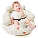 QPAU Inflatable Baby Floor Seat with Safety Harness, Baby Chair for Sitting Up (3 Months & Up), Portable Blow Up Baby Stuff for Infants with Built-in Pump (Dinosaur)