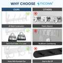 TICONN Over The Door Hooks, 5 Heavy Duty Tri Coat Rack All Metal Coat Hanger for Bathroom Bedroom Dorm (White, 1PK, Fit 1-3/8" Doors)