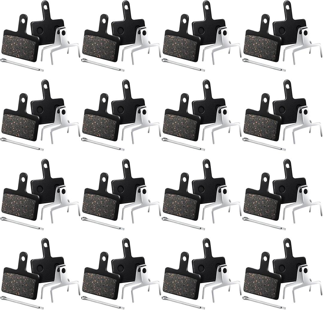 BBTO 16 Pairs Bike Brake Pads Disc Brake Pads with Installation Tools Bicycle Brake Pads for Ebike Mountain Bike