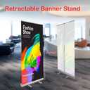 33.5''x 80'' Heavy Duty Retractable Roll Up Banner Stand, Aluminum Portable Sign Holder with Padded Canvas Bag for Trade Show Exhibition Store Displays (Stand Only)