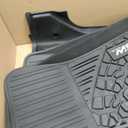 3W Floor Mats Compatible for Jeep Gladiator 2020-2024, TPE All Weather Custom Fit Floor Liner for Jeep Gladiator,1st & 2nd Row Full Set Car Liners with Grey Logo, Black