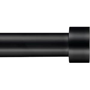 SOMINS 1 Inch Curtain Rods for Windows 72 to 144, Outdoor Heavy Duty Adjustable Curtain Rod, Indoor Modern Drapery Pole, Black, 72-144"