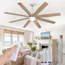 Fanbulous 72 Inch Ceiling Fans with Lights, Large Farmhouse Ceiling Fans with Remote, Walnut&Gray Ceiling Fan Fixtures with Bright LED Light for Living Room, Bedroom, Kitchen