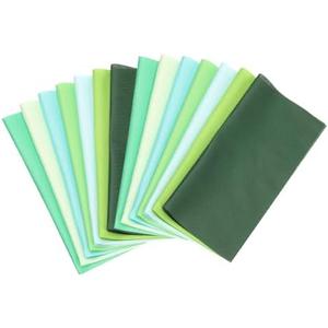 PATIKIL Cotton Fabric Bundles, 14 Pcs 9x 12 Inch Fat Quarter Solid Color Precut Fabric Squares for Sewing Patchwork Quilting DIY Crafts, Green
