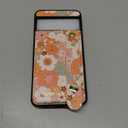 Petitian for Google Pixel 8Pro Case with Wallet - Women Girls Cute Girly Aesthetic Unique Design Leather Credit Card Holder Cardholder Stand Wristband for Pixel 8Pro, Orange Floral