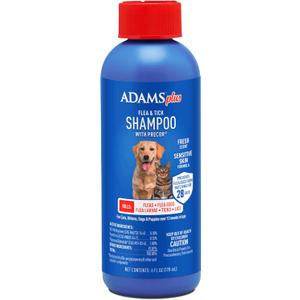 ADAMS Plus Flea & Tick Shampoo with Precor for Dogs, Cats, Puppies & Kittens, Flea Shampoo to Treat Flea Infestations, Kills Ticks, Fleas, Flea Eggs & Lice, Cleans and Conditions Coat, 6 Ounces