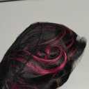 Xingwang Queen Anime Cosplay Wig Long Black Mixed Rose Pink Halloween Party Wig for Women